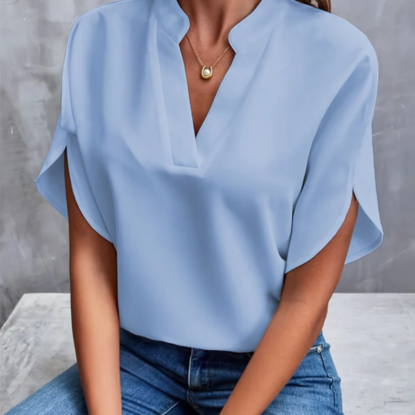 Raffinierte kurzärmelige Bluse für Frauen