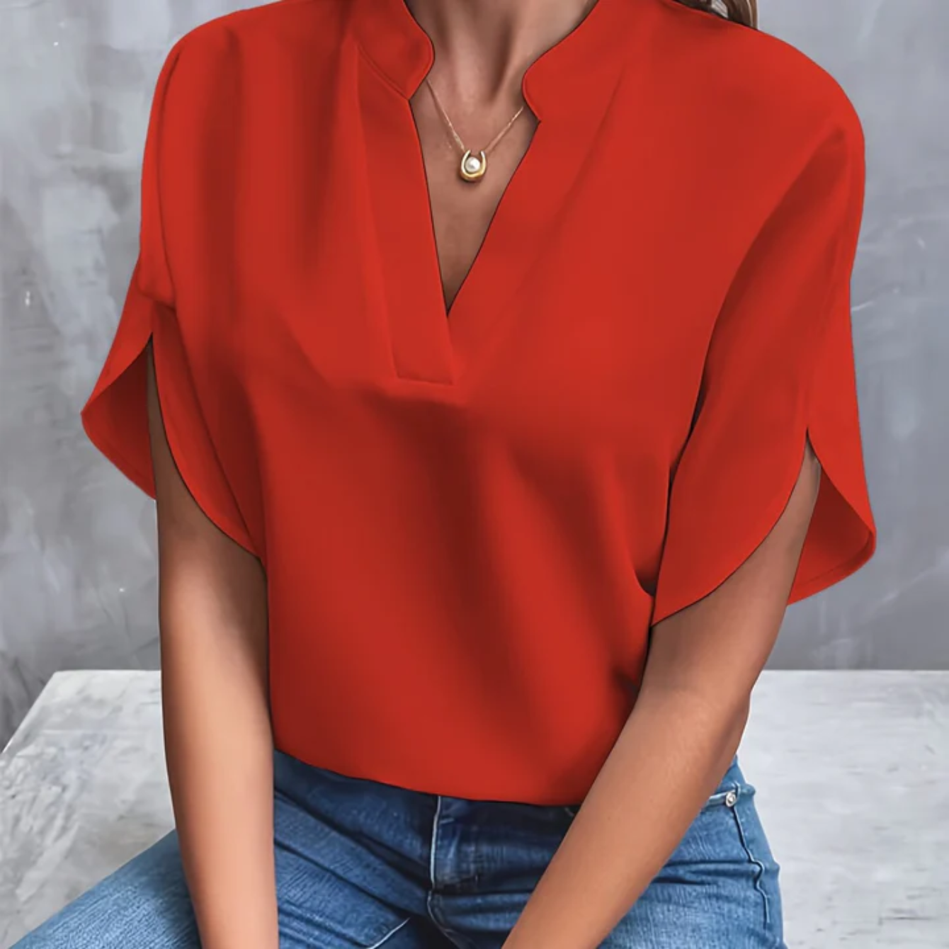 Raffinierte kurzärmelige Bluse für Frauen