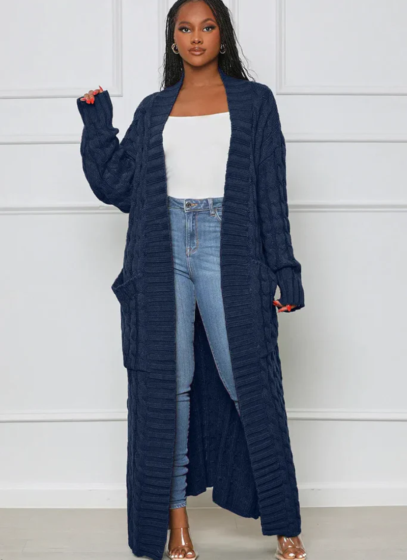 damen-ausgefallene-lange-strickjacke-cardigan