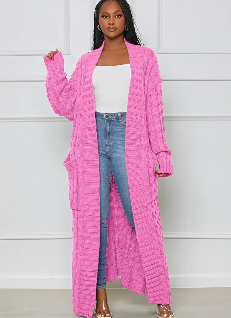 damen-ausgefallene-lange-strickjacke-cardigan