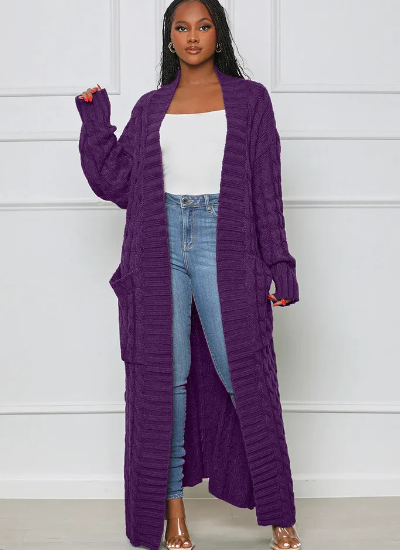 damen-ausgefallene-lange-strickjacke-cardigan