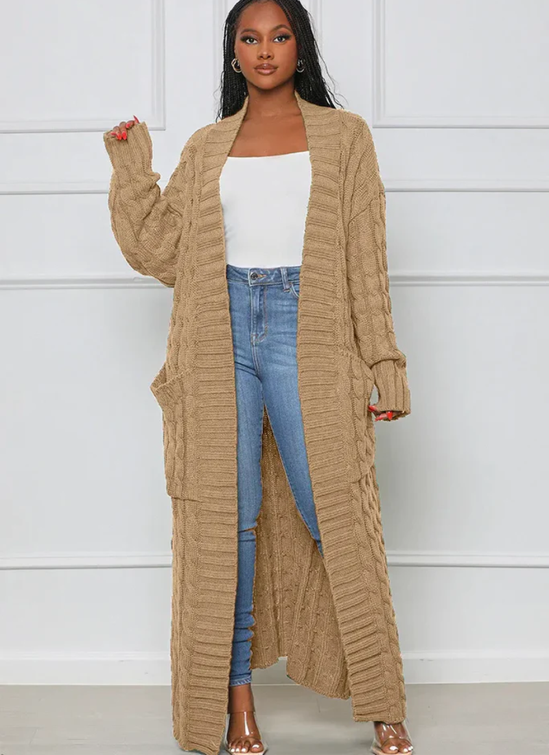 damen-ausgefallene-lange-strickjacke-cardigan