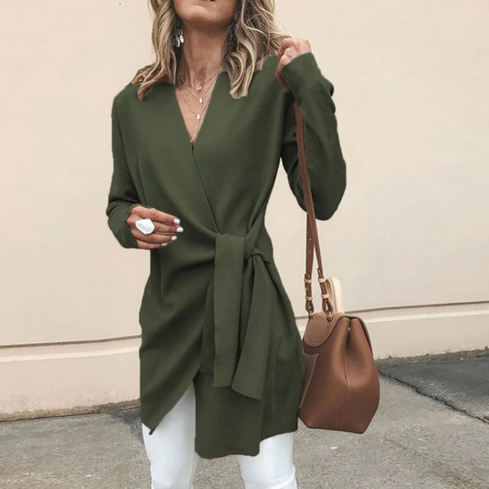 damen-elegant-lange-strickjacke-leichte