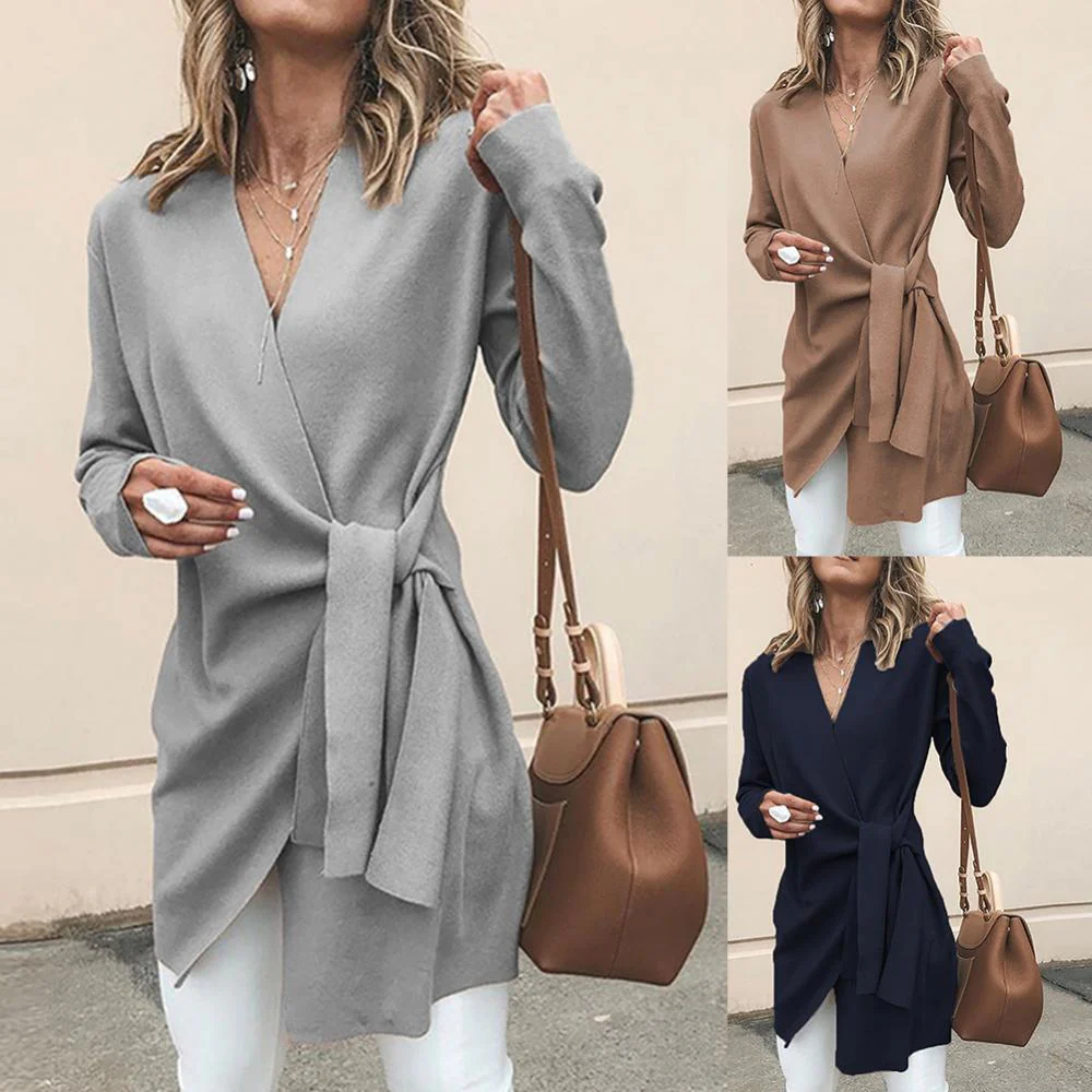 damen-elegant-lange-strickjacke-leichte