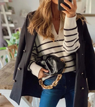 damen-gestreifter-pullover-mit-reißverschluss