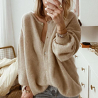 damen-kurze-strickjacke-braun