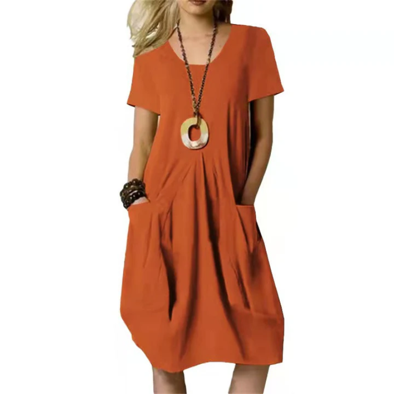 Lässiges kurzärmeliges Kleid für Frauen