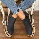 damen-plateau-stiefeletten-schwarz