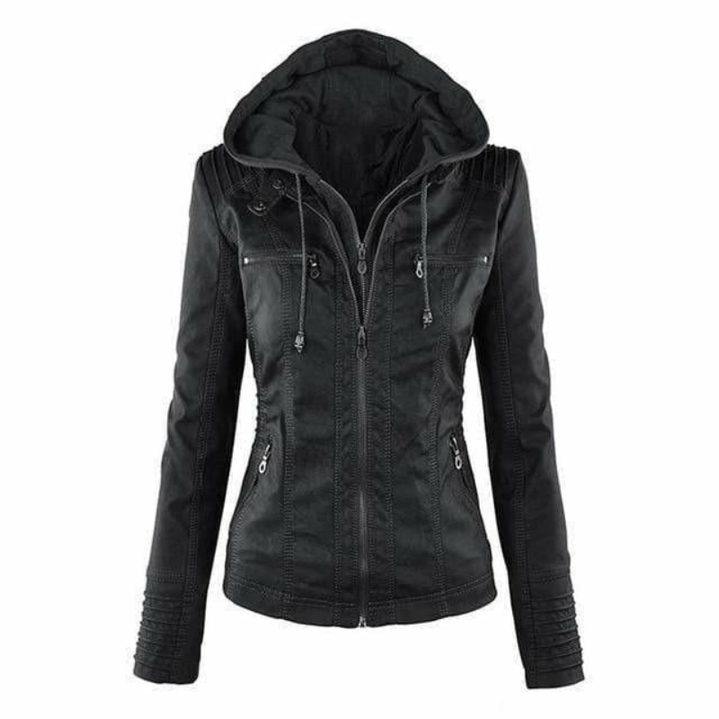 Warme Jeansjacke Damen Kapuze